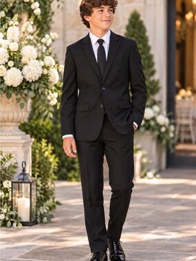 Ferrecci Black Boys Kids Two-Piece Suit Jacket and Pants 18
